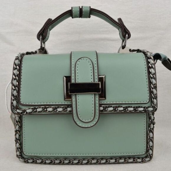 Chain Trimmed Buckle Design Messenger Bag Satchel - Picture 8 of 11